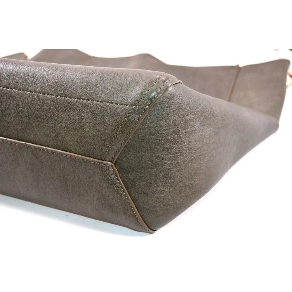 Green Vegan Leather Shoulder Bag Purse Tote Bag
